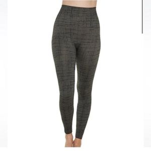 Spanx Seamless Leggings Green Crosshatch Size‎ XL